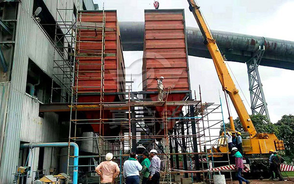 土豆渣烘干機安裝現場