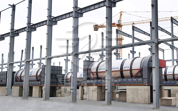 薯渣烘干機生產(chǎn)線安裝現(xiàn)場